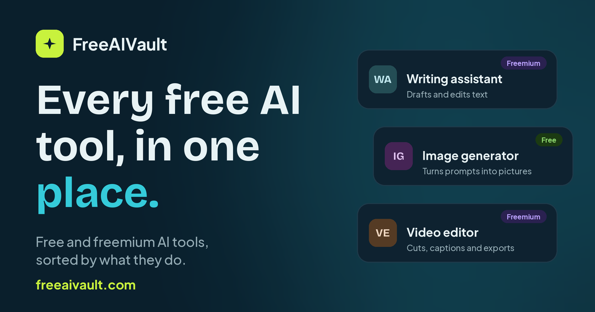 FreeAIVault: free and freemium AI tools in one place